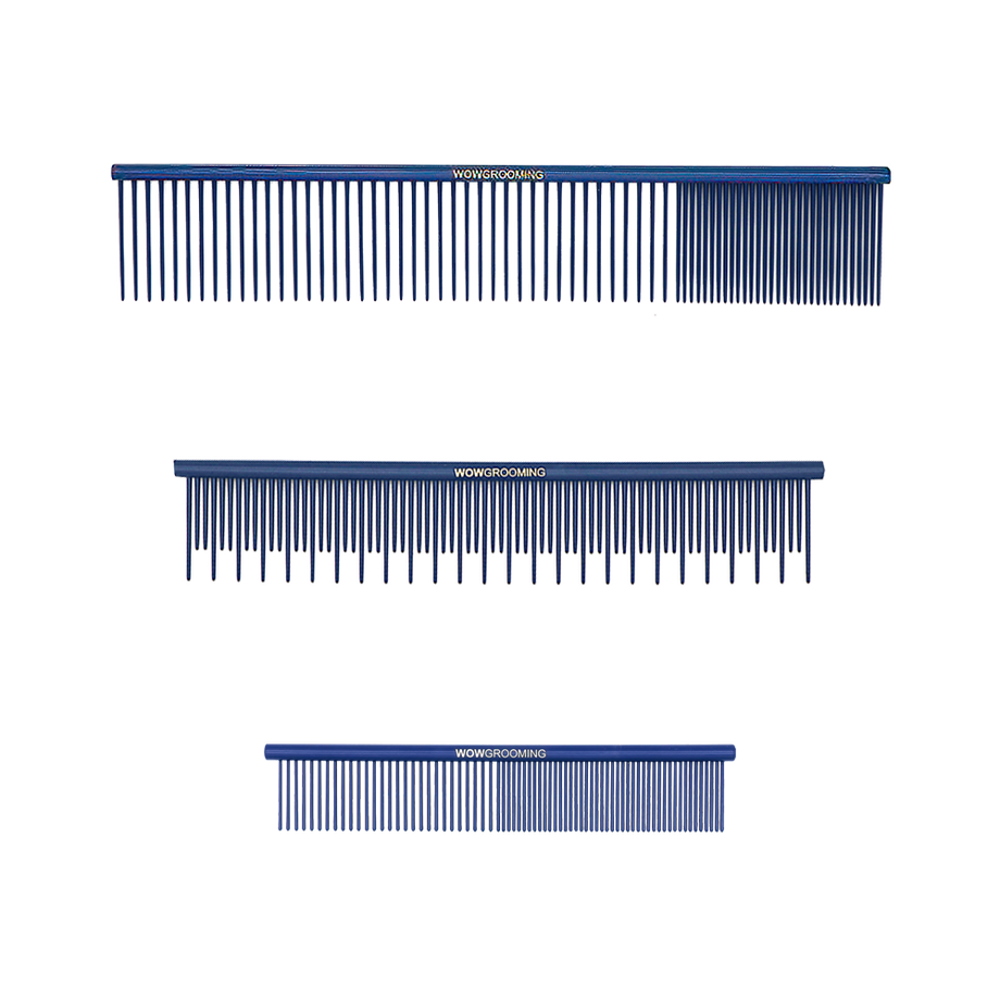 Wide tooth dog outlet grooming comb