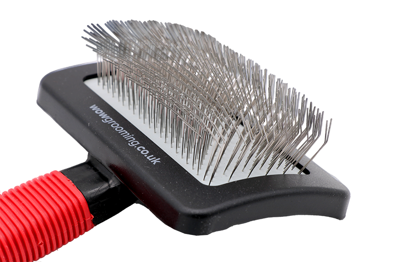 Curved Dog Brush Extra Long Firm Pin For Tangles Wow Grooming