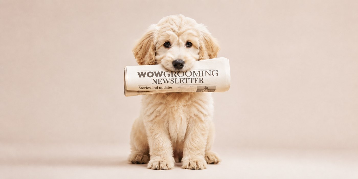 Puppy delivering the WOW newsletter